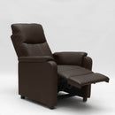 Poltrona Relax Reclinabile Manuale 75x95x103 cm in Similpelle Marrone Scuro