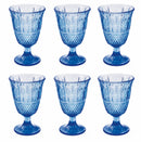 Set 6 Calici Ø8,5x10 cm in Vetro Villa d'Este Home Tivoli Elegance Blu
