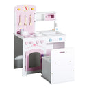 Cucina Giocattolo per Bambini in Legno con Sedia e Accessori 60x35x87 cm 