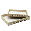 Set 2 Vassoi Rettangolari da Cucina in Legno MDF Naturale