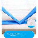 Zanzariera per Letto Pieghevole 190x135 cm Esagonale a Rete Nylon Blu