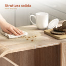 Credenza da Cucina 157x39x82 cm con 2 Armadietti Ante Soft-Close e Ripiani Regolabili in Legno Naturale      