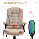 Sedia Poltrona da Ufficio Presidenziale Massaggiante in Tessuto Beige