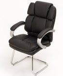 Coppia di Sedie Poltroncine Visitatore in Similpelle da Ufficio Bozzini King Nero