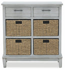 Mobile 2 Cassetti 4 Ceste 73,5x32x78 cm in Legno Soriani Grigio Anticato