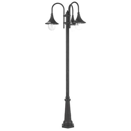 sconto Palo Alto Gartenlampe 3 Lichter E27 in schwarzem Sovil Aluminium