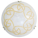 Plafoniera 1xE27 Ganci Oro Vetro Graffio Bianco Ambra E-Energy Ada