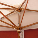 Ombrellone da Giardino 2x3 m Palo Ø57 mm Mezzaluna in Legno Telo in Acrilico Ecrù