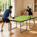 Tavolo da Ping Pong Pieghevole 182x91x76 cm con Rete in Acciaio e MDF Verde      