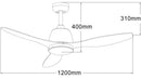 Ventilatore da Soffitto con 3 Pale e LED Ø120 cm 3 Velocità Martec Elite Legno