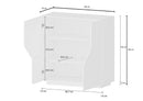 Credenza Alta 100x43x106 cm Alien Bianco Lucido e Acero Pereira