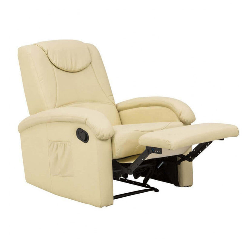 Poltrona Relax Reclinabile 74,5x89/159x100/83,5 h cm in Similpelle Beige