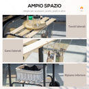 Barbecue a Carbone con Coperchio con Ripiani e Utensili da Cucina Nero   