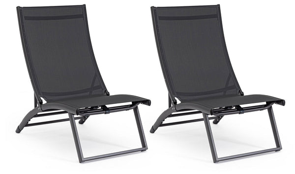 online Set 2 Poltrone da Giardino 53x166,5x90 cm in Alluminio Taylor Antracite