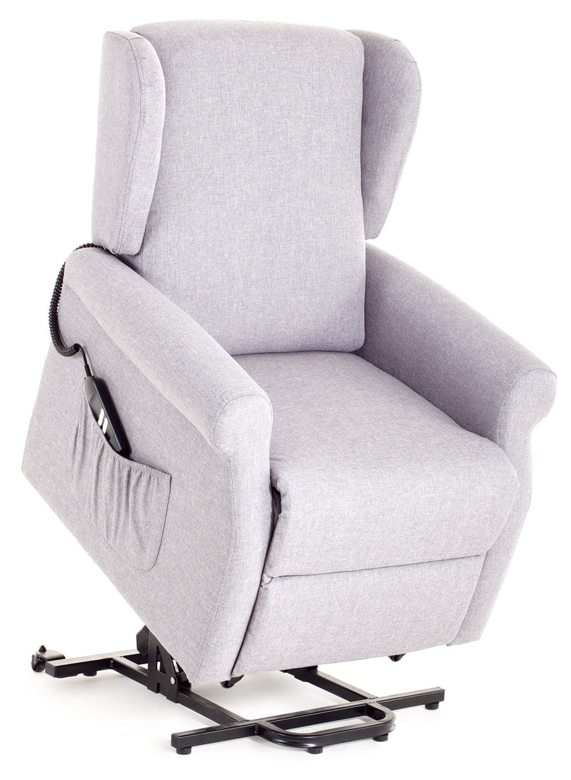 Poltrona Alzapersona Elettrica 2 Motori in Tessuto Vittoria Grigio Scuro