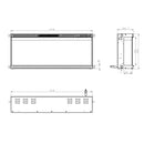 Camino Elettrico Da Parete A Incasso 3 Lati 101,6x20x44 cm Boston Nero      