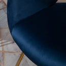 Poltroncina Imbottita in Velluto e Metallo Blu