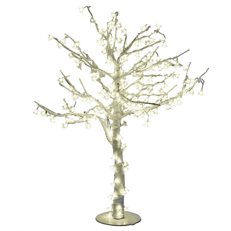 Albero di Natale Luminoso con 384 Led Bianco Caldo H150cm Ciliegio