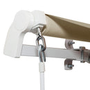 Tenda da Sole per Esterno Avvolgibile a Bracci 350x250 cm con Apertura a Manovella Crema