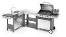Modulo Componibile Tavolo Ompagrill Indian con Rubinetto e Scarico Compatibile BBQ Indianapolis in Acciaio Inox