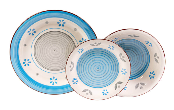 sconto 18-teiliges Tafelservice aus der Spello Blue Stoneware-Kollektion