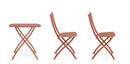 Set 3 Pezzi Bistrot da Giardino con Tavolo e 2 Sedie in Acciaio Yvonne Terracotta  