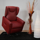 Poltrona Relax Elettrica Tea con Alzapersona Lift 2 Motori Massaggiante in Similpelle Bordeaux