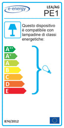 Applique 1xE27 Montatura Argento Vetro Lastra Serigrafato Bianco E-Energy Lea