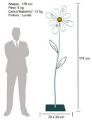 Appendiabiti da Terra 33x33x178 cm in Ferro Battuto Margherita Bianco