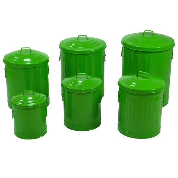 online Set 6 Abfalleimer aus Metall ø37H48cm Adami Green Flag