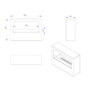 Camino a Bioetanolo da Pavimento 100x30x70 cm Giotto S Bianco