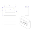 Camino a Bioetanolo da Pavimento 100x30x70 cm Giotto S Bianco