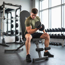 Panca Fitness Regolabile 135x130x107 cm con Bande di Resistenza Pieghevole Salvaspazio      