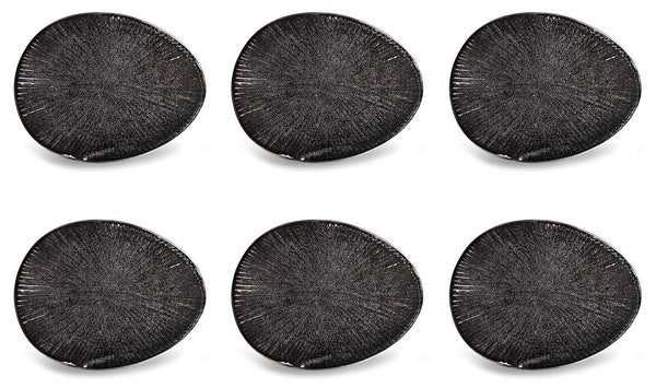 Set 6 Aperitif-Brotteller 16x12x2 cm aus Kaleidos Sirius Neri Steingut prezzo