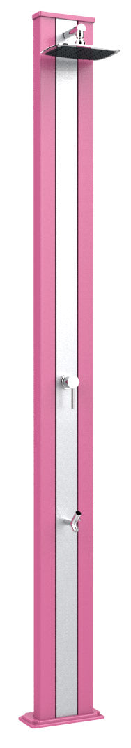 online Doccia Solare da Esterno Giardino 30L Miscelatore e Lavapiedi Arkema Spring S Fascia Inox Fuxia