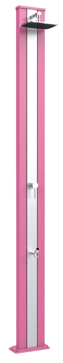 Doccia da Esterno Giardino Miscelatore e Lavapiedi Arkema Spring S Fascia Inox Fuxia