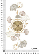 Pannello da Muro Leavy con Orologio 52,5x3,5x102 cm in Ferro 