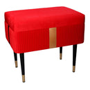 Panca Contenitore 50x35xh47 cm in Tessuto Velluto Rosso