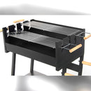 Barbecue a Carbonella 83x49x90 cm 2 Griglie di Cottura e Struttura con Ruote in Acciaio Nero      