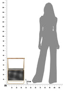 Porta Giornali Fashion 37x23x54,5 cm Legno di Abete e in Ferro Nero e Oro