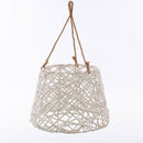 Paralume a Sospensione Ø40xH28 cm in Vimini Bombato Bianco