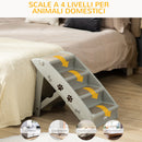 Scaletta per Cani Pieghevole 4 Gradini 67x38x49,5 cm in Plastica Grigio
