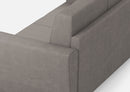 Divano Angolare 5 Posti 228x228x85 cm Yasel in Tessuto Grigio