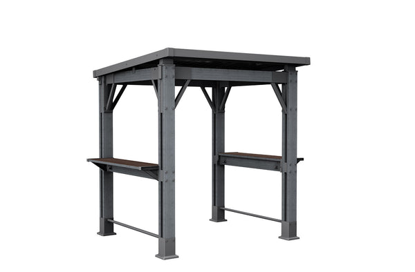 Gazebo da Giardino per BBQ Keter Signature Grill 247x200x238 cm in Resina Effetto Legno Grigio Grafite e Noce prezzo