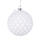 Set 4 Palline Decorative per Albero di Natale Rete Ø10 cm Bianco