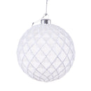 Set 4 Palline Decorative per Albero di Natale Rete Ø10 cm Bianco