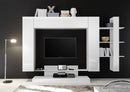Parete Attrezzata Mobili Soggiorno 2 Pensili 1 Mobile TV 1 Libreria in Melaminico 259x40x175cm TFT Nico Bianco
