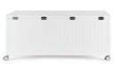 Baule Contenitore da Esterno 182x89,4x70h cm Apertura Facile e Ruote in Alluminio Ocean L Bianco 