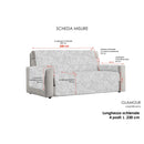 Copridivano con Copri Braccioli in Poliestere e Cotone Beige Varie Misure