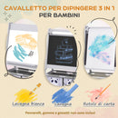 Lavagna per Bambini 54x46,5x93 cm con Cavalletto 3 in 1 e 2 Contenitori in MDF e Legno Grigio      